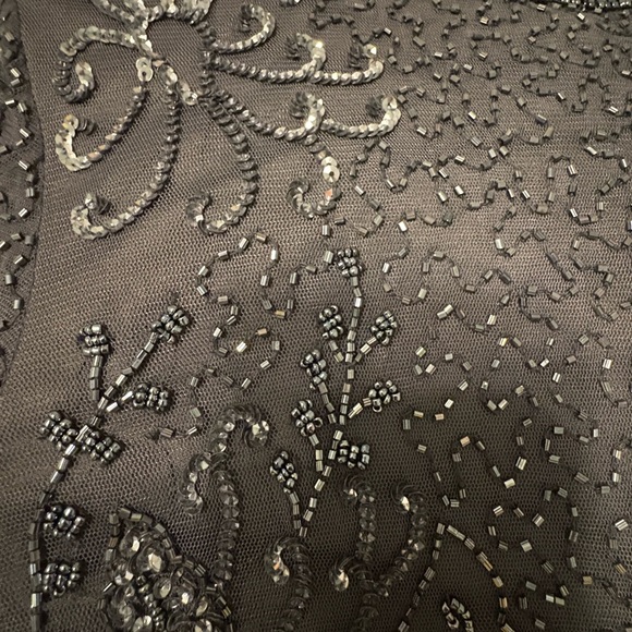 Pisarro Nights Glittering Charcoal & Silver Cocktail Dress – Size 16R - Picture 5 of 9